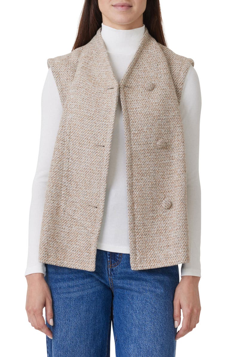 Habitual Brushed Twill Vest, Main, color, Oatmeal