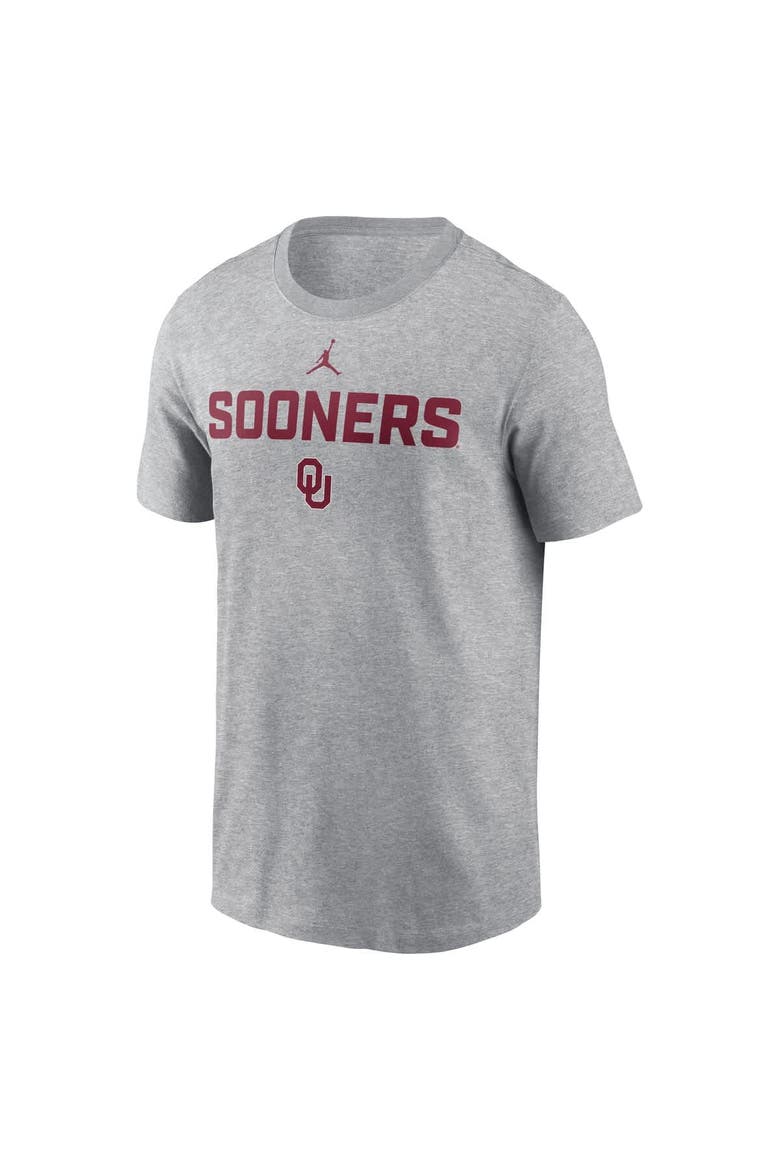 Men's Jordan Brand Heather Gray Oklahoma Sooners Campus 2-Hit T-Shirt, Alternate, color, Heather Gray