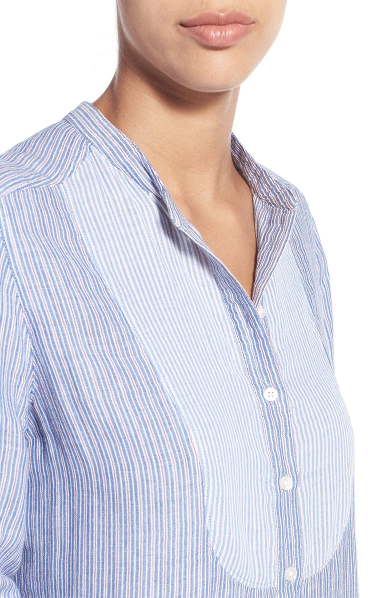 Caslon<sup>®</sup> Bib Front Mix Stripe Shirt, Alternate, color,