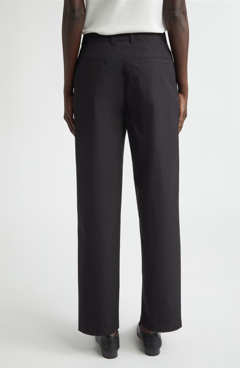 Lafayette 148 New York Kent Organic Cotton Poplin Barrel Leg Pants, Alternate, color, Black
