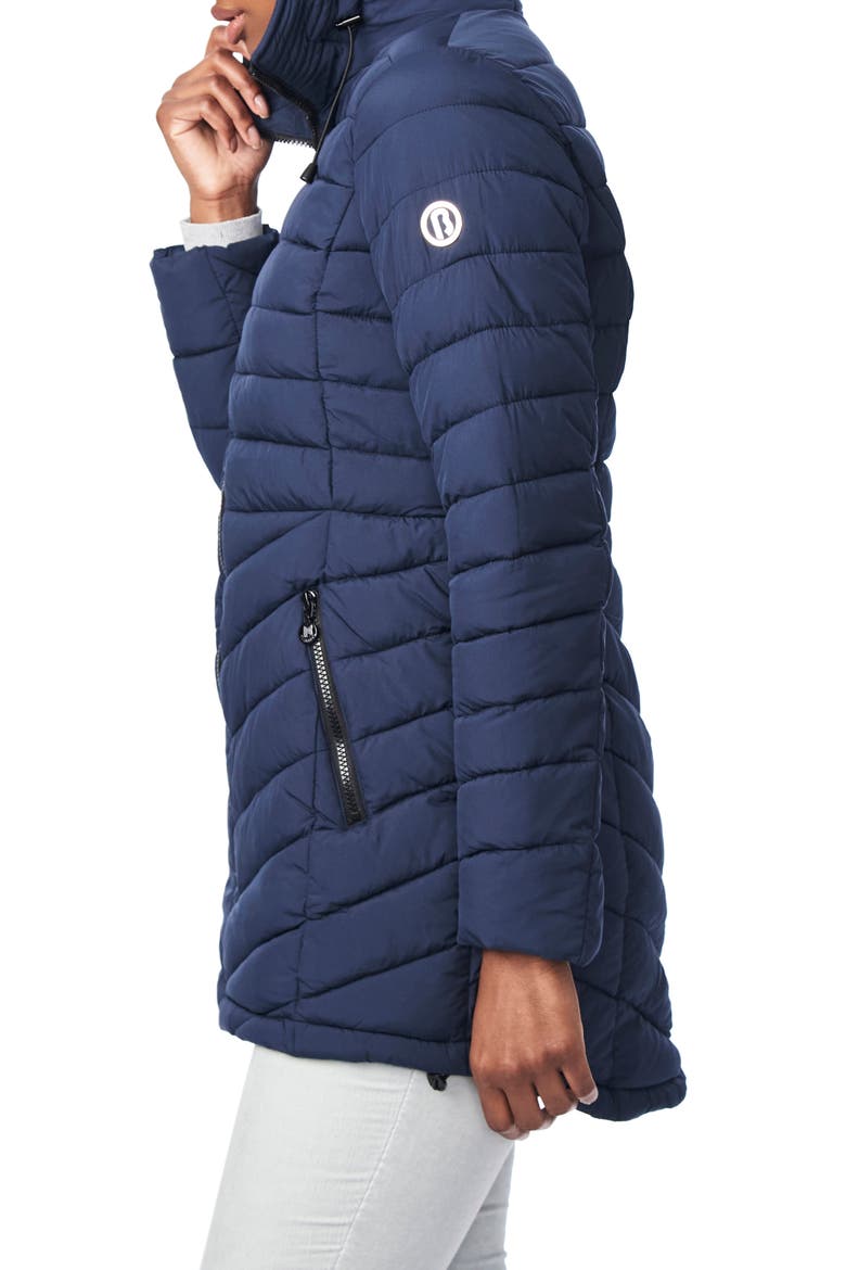 Bernado Packable EcoPlume™ Hooded Walker Coat, Alternate, color, DEEP OCEAN