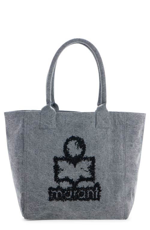 Isabel Marant Small Yenky Festive Snowy Logo Canvas Tote In Gray