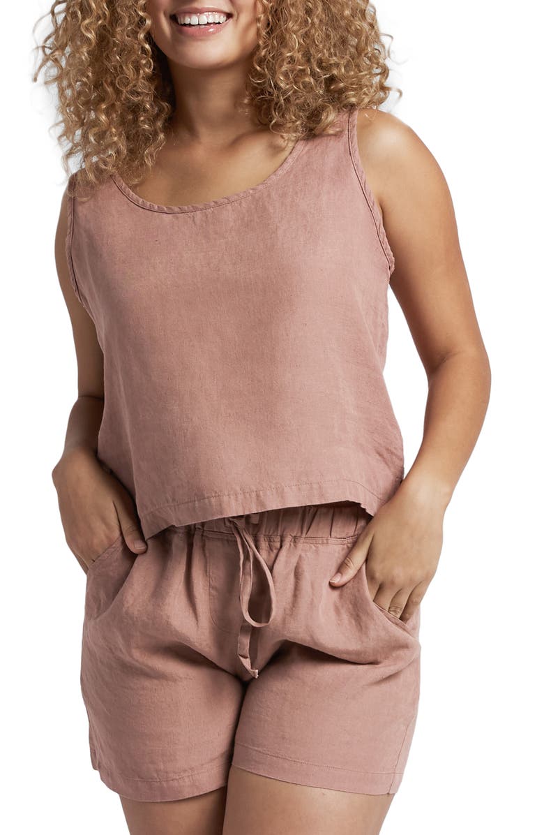 Parachute Linen Tank Top, Main, color, 