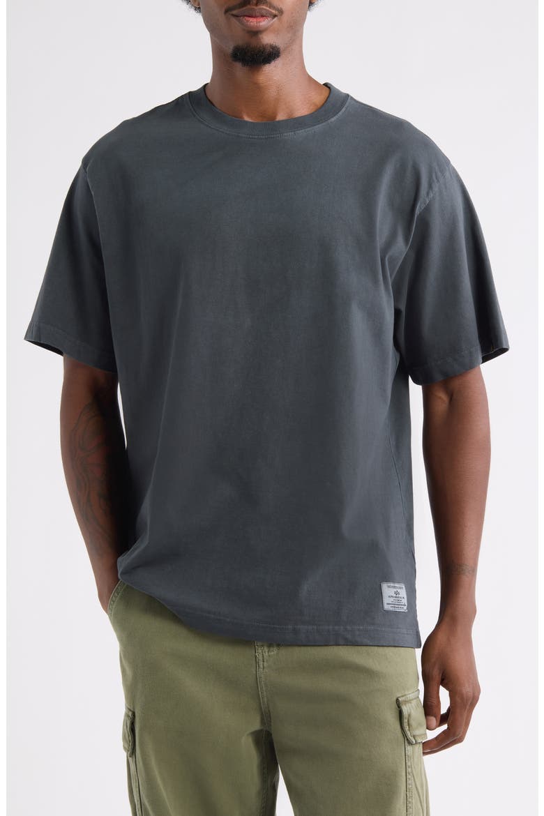 Battlewash Cotton T-Shirt, Main, color, BLACK