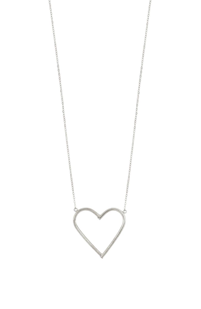 Bony Levy 14K Gold Open Heart Pendant Necklace, Main, color, 14K White Gold