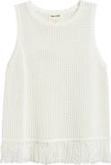 Open Edit Fringe Sleeveless Sweater