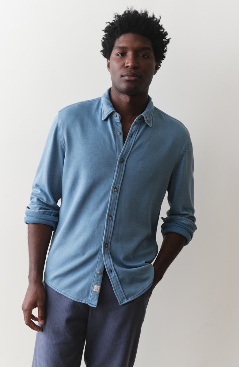 Marine Layer Pacifica Button-Up Shirt, Alternate, color, Indigo