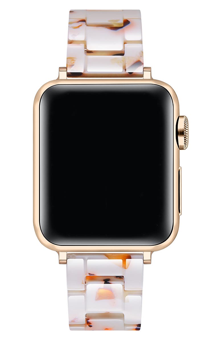 Posh Tech Claire Resin Link Watchband, Alternate, color, White