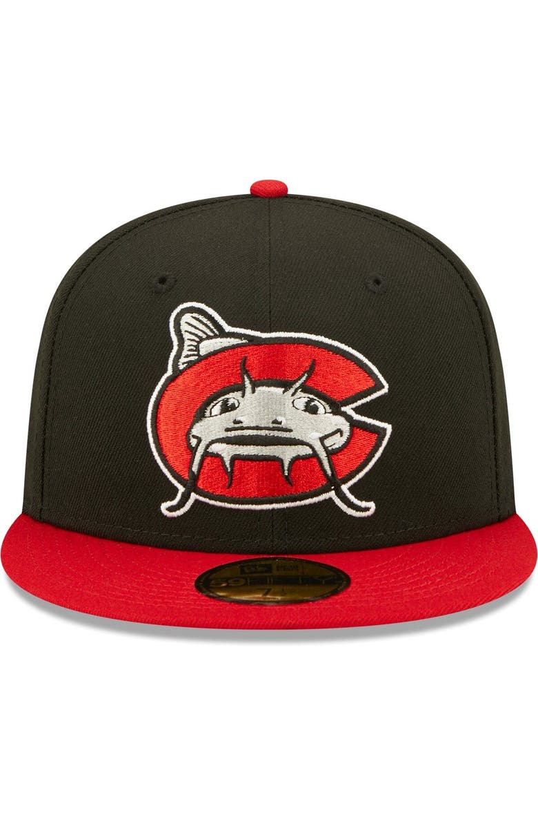 New Era Men's New Era Black Carolina Mudcats Authentic Collection Team Home 59FIFTY Fitted Hat, Alternate, color, 