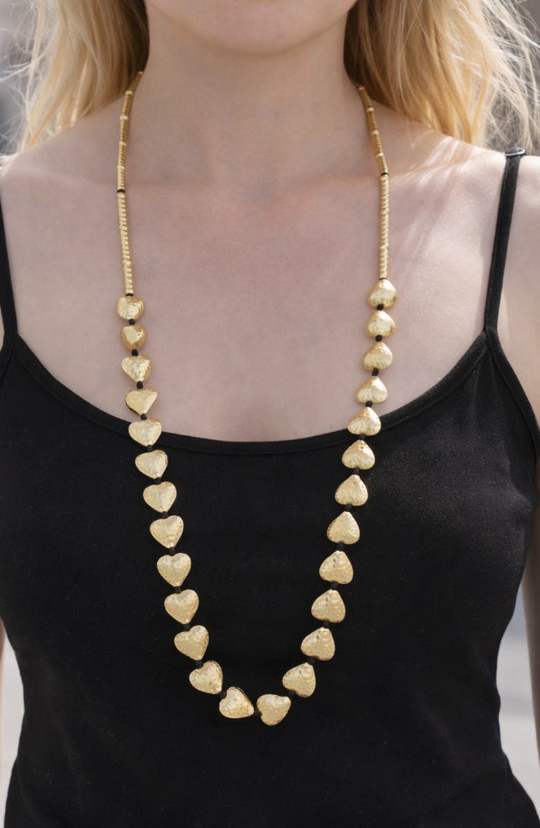 EYE CANDY LOS ANGELES Suzy Hammered Heart Necklace, Alternate, color,