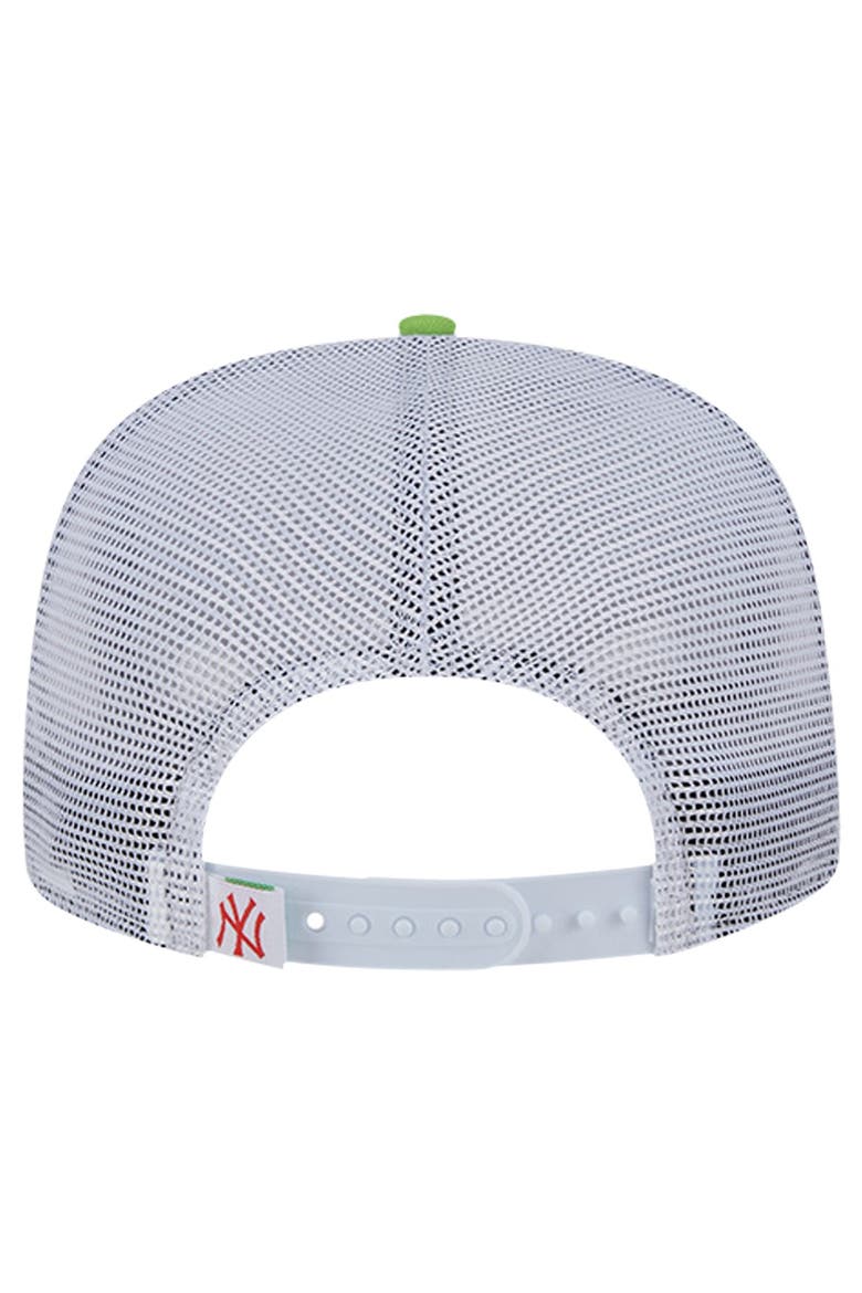 Men's New Era Red New York Yankees Neon Horizon A-Frame Trucker 9FIFTY Snapback Hat, Alternate, color, Red