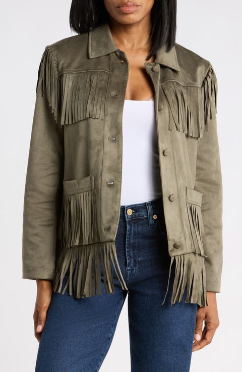 Fringed Faux Suede Shacket