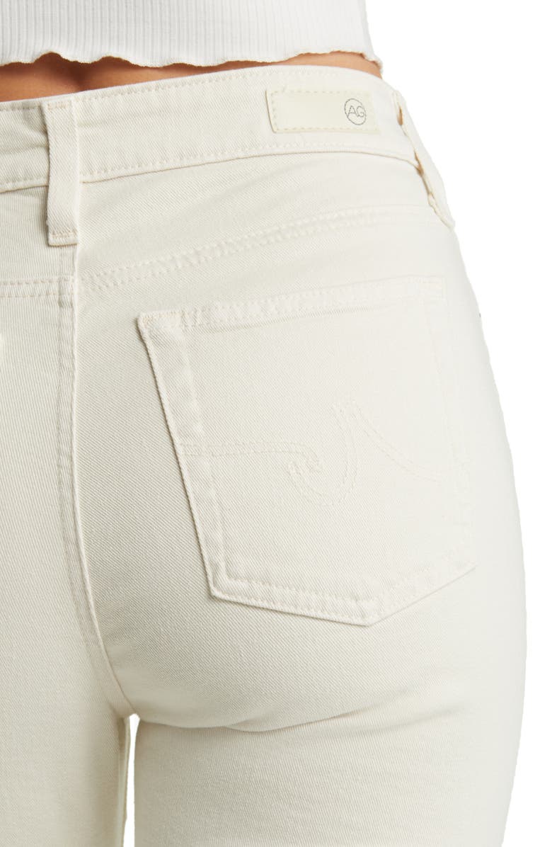 AG Mari High Waist Ankle Straight Leg Jeans, Alternate, color, White Cream
