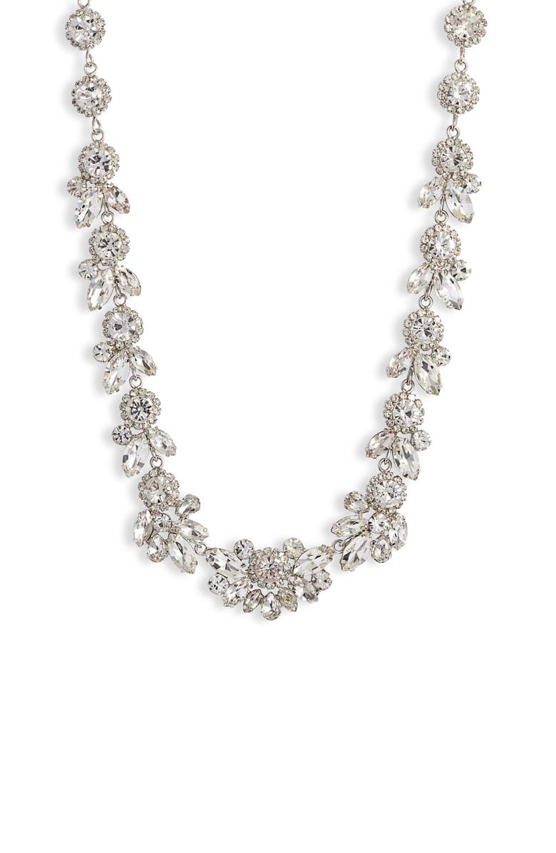CRISTABELLE Floral Crystal Statement Necklace, Main, color, 