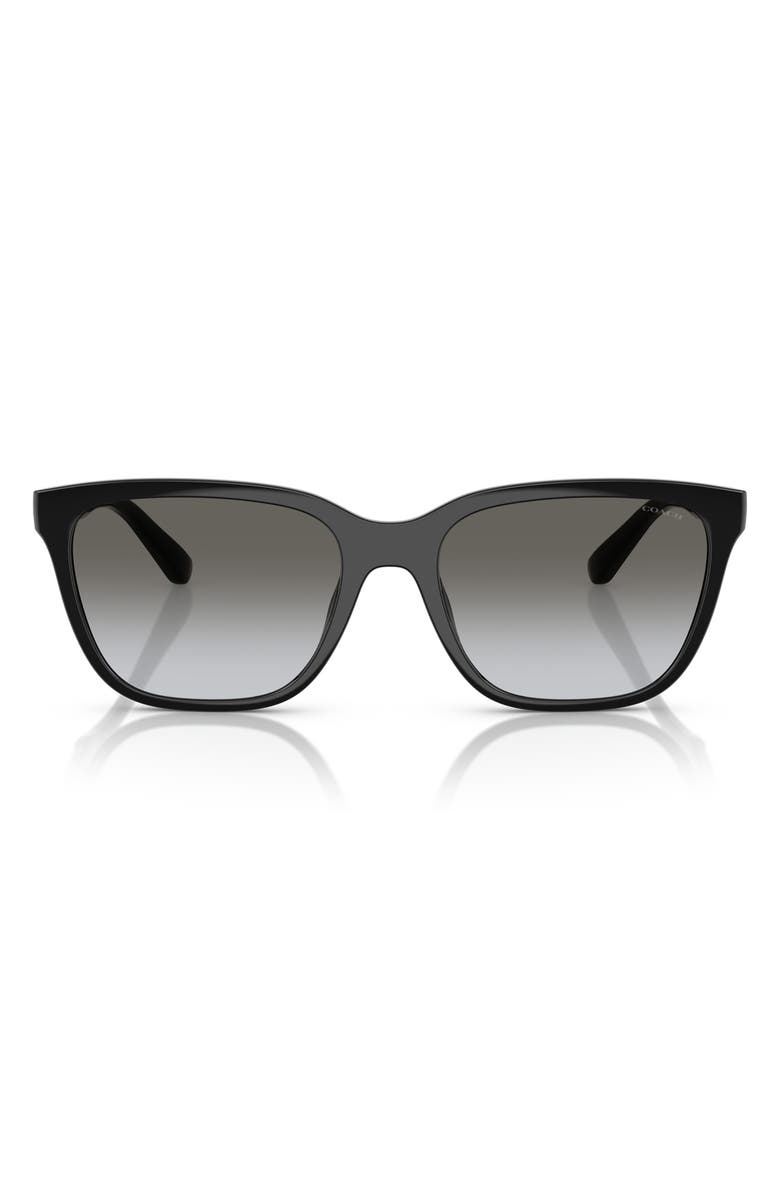 COACH 56mm Square Sunglasses, Main, color, Black / Grey Gradient