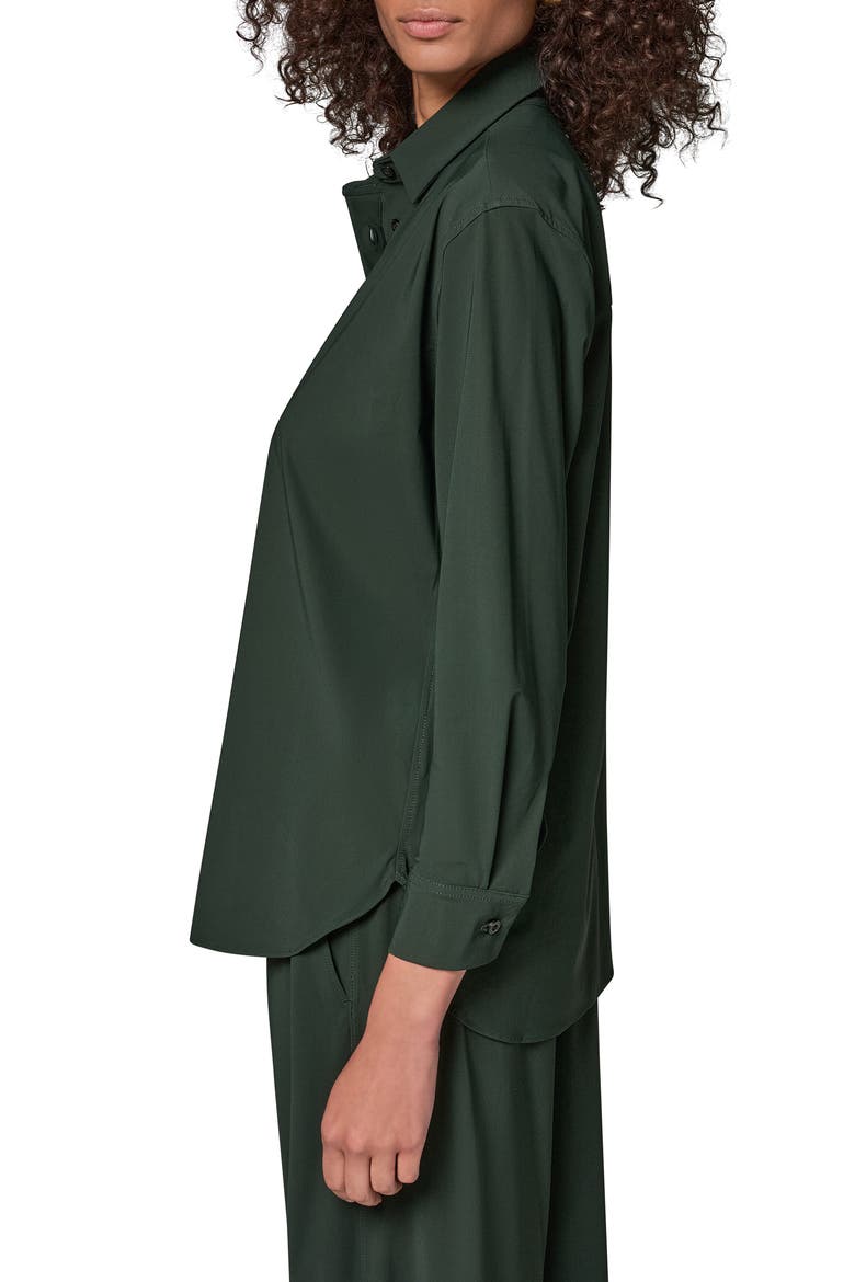Stretch Long Sleeve Button Front Shirt, Alternate, color, BLK FOREST