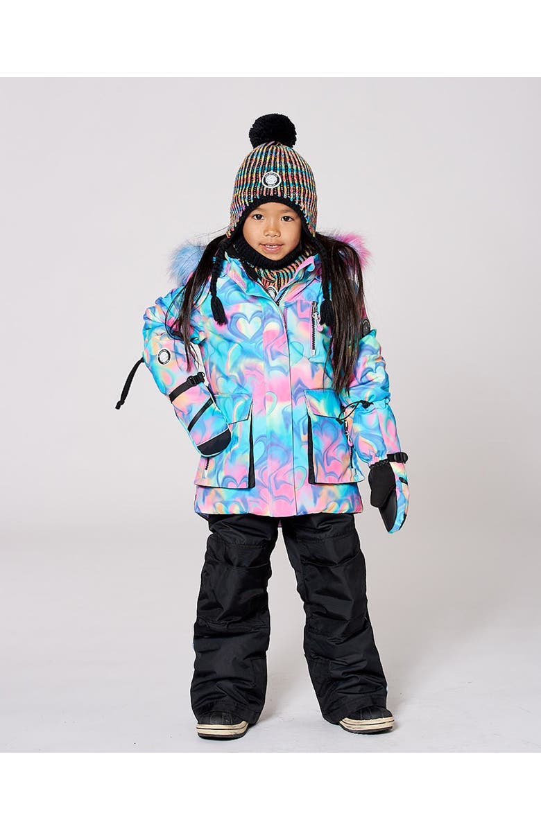 Deux par Deux Girl Two-Piece Play Snowsuit with Jacket, Main, color, Black