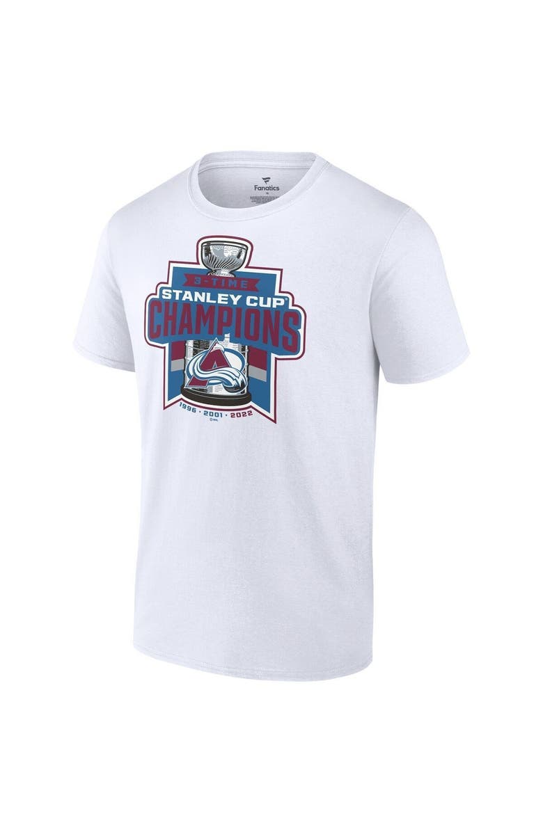 FANATICS Men's Fanatics Branded White Colorado Avalanche 3-Time Stanley Cup Champions T-Shirt, Alternate, color, 