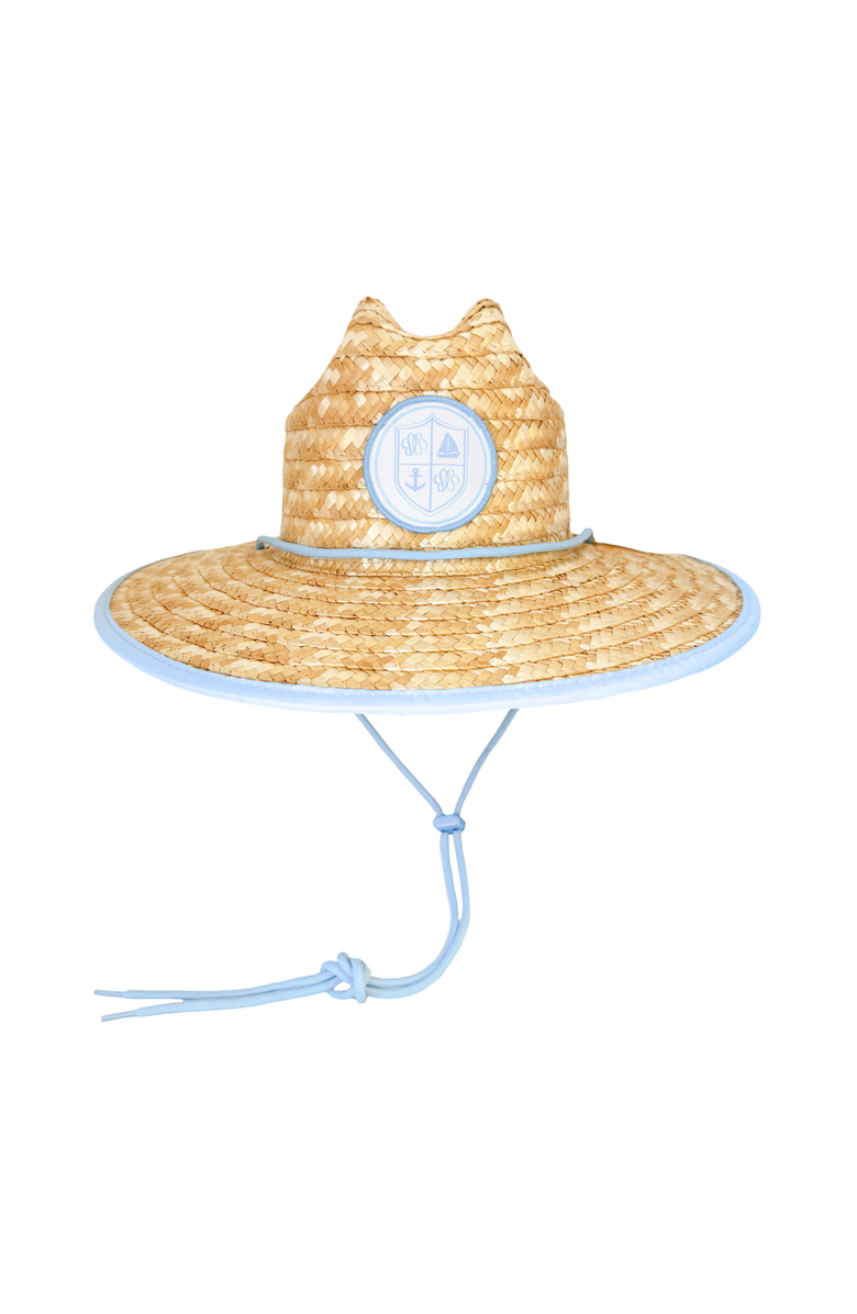 Bits & Bows Lifeguard Straw Hat, Main, color, Blue
