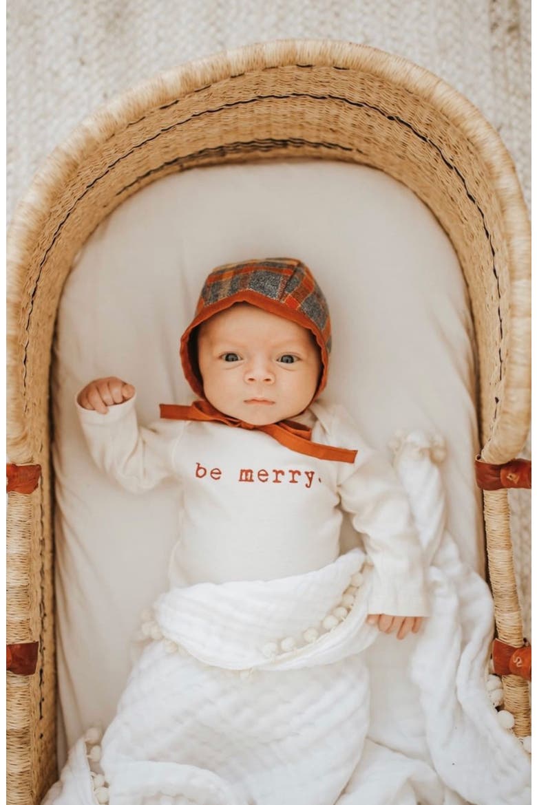 Be Merry Organic Cotton Bodysuit, Alternate, color, NATURAL