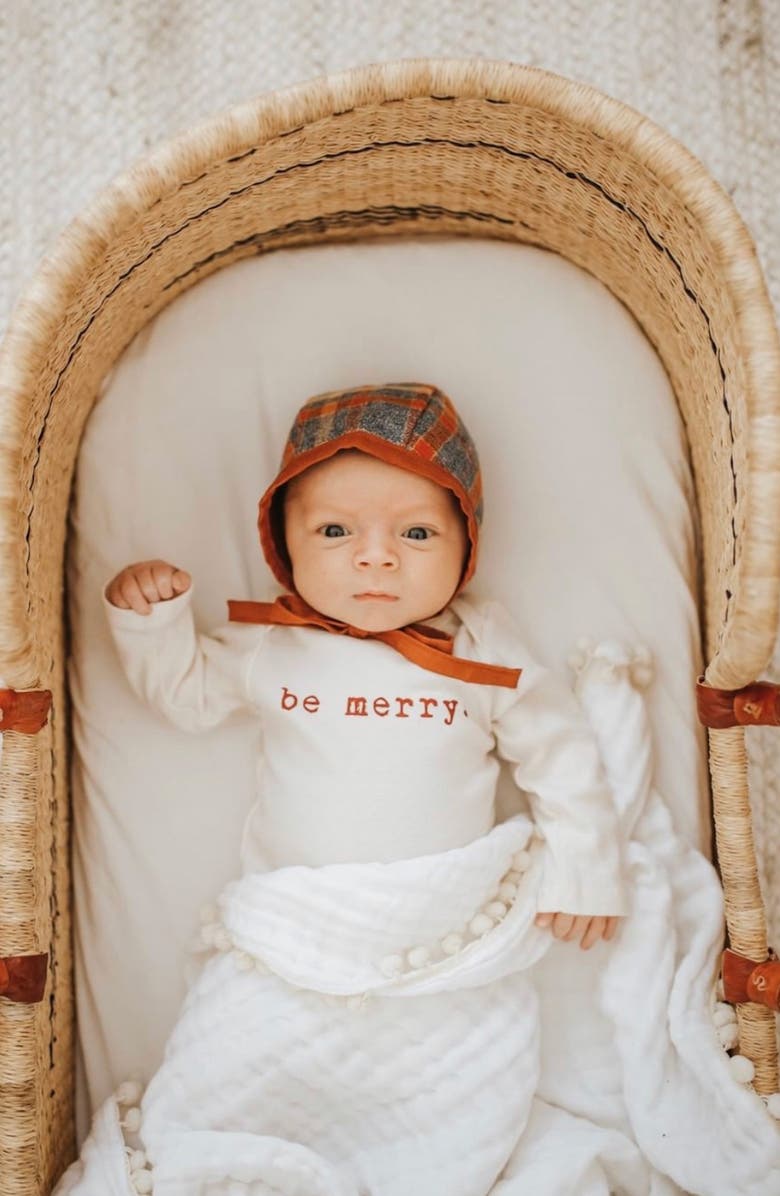 Tenth & Pine Be Merry Organic Cotton Bodysuit, Alternate, color, 