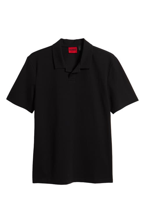 Hugo Boss Hugo Dimerspolo Johnny Collar Piqué Polo In Black
