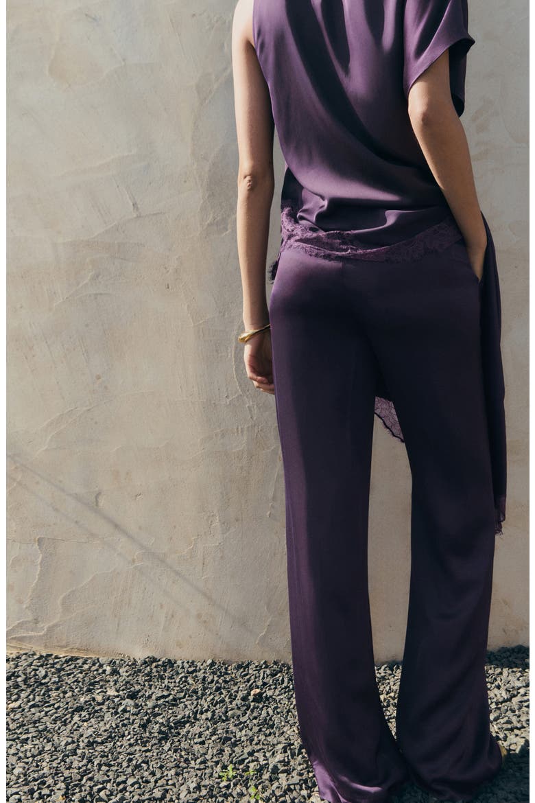 Straight Mid Rise Pants, Alternate, color, PURPLE