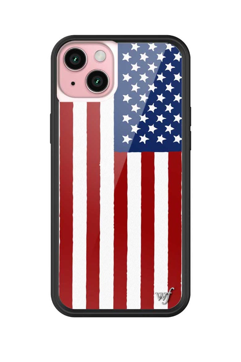 American Flag iPhone Case, Alternate, color, Red