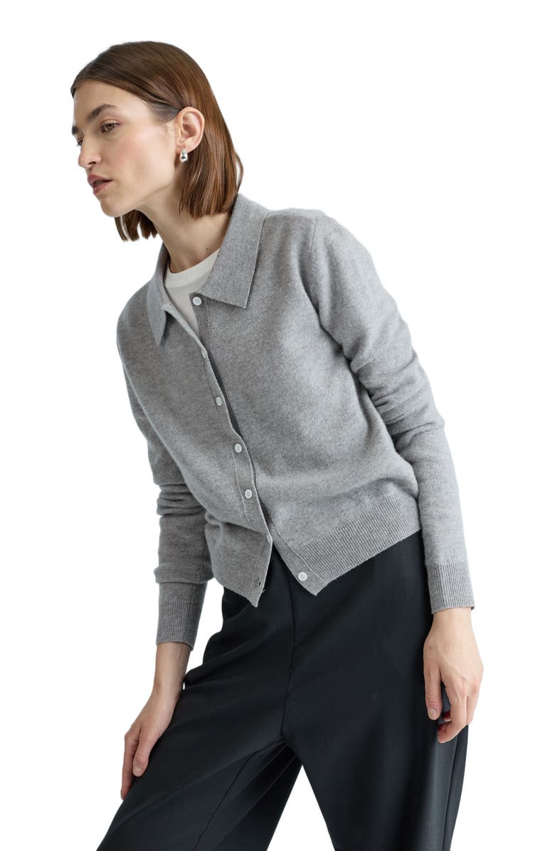 Almina Concept Wool Polo Knit Shirt, Alternate, color, Grey