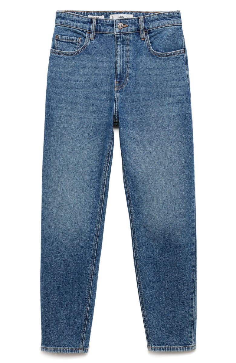 MANGO Comfort High Waist Straight Leg Jeans, Alternate, color, Medium Blue