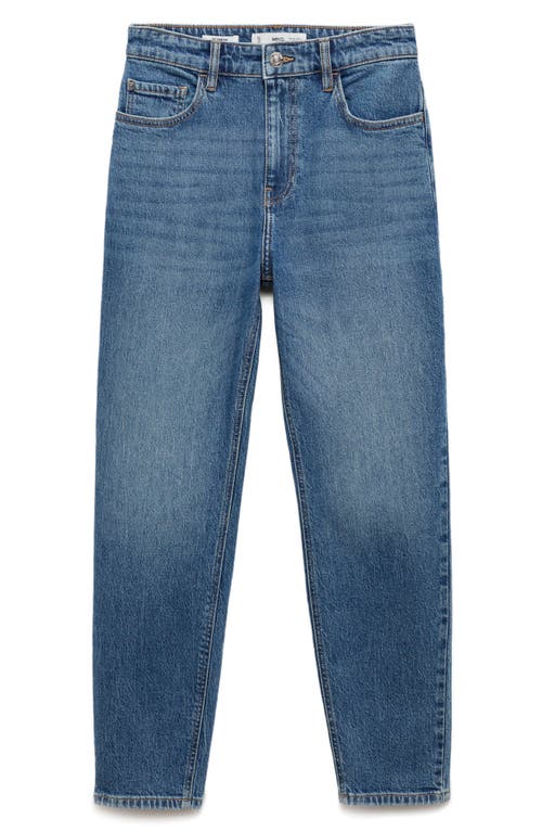 Mango Newmom Comfort High Waist Straight Leg Jeans In Medium Blue
