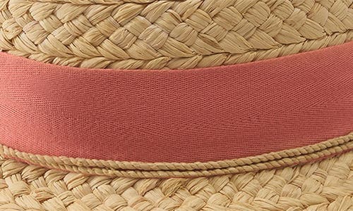 Helen Kaminski Leoni Raffia Straw Sun Hat In Natural/pomelo