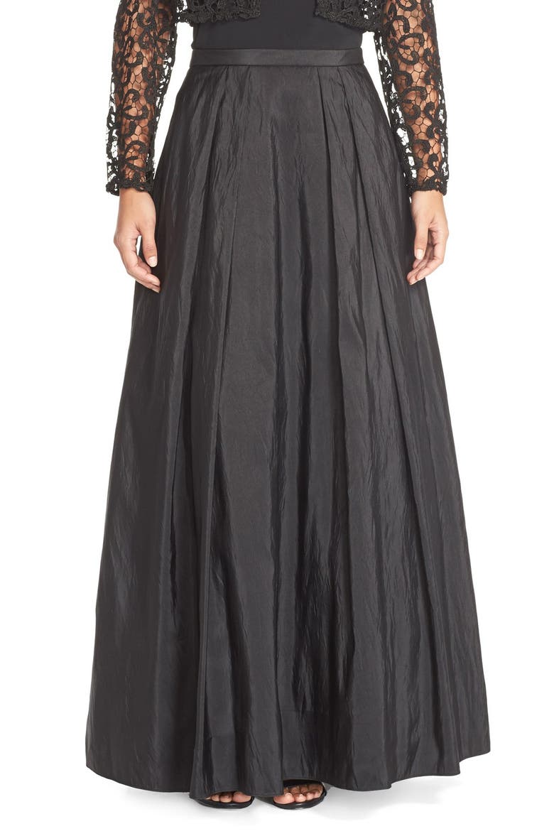 Taffeta Ball Skirt, Main, color, BLACK