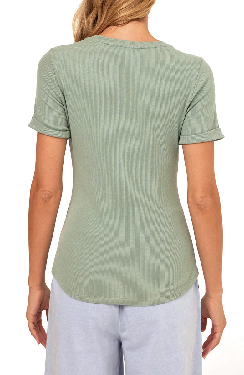 Threads 4 Thought Akia Feather Rib T-Shirt, Alternate, color, Wasabi/ High Tide