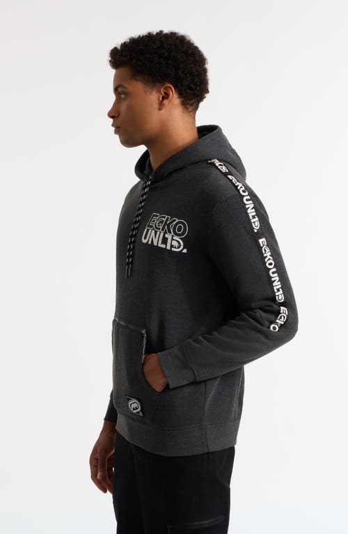 Ecko Unltd . Stacked Up Hoodie In Charcoal Heather