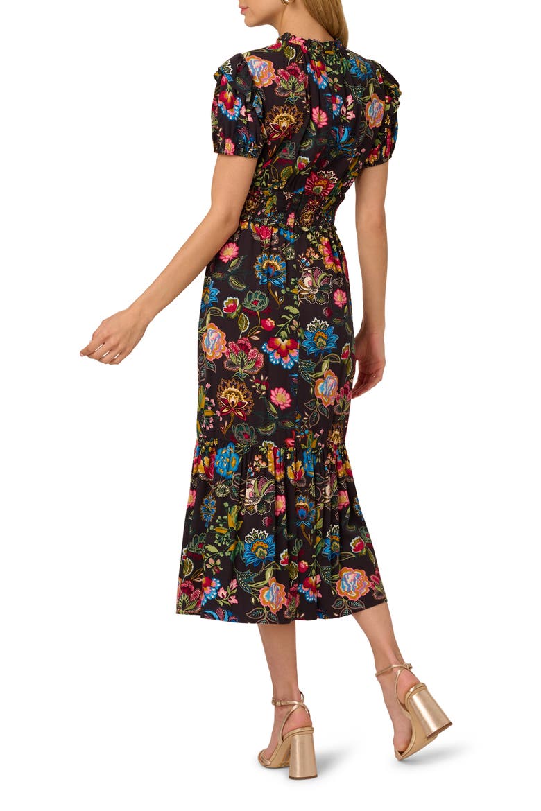 Print Midi Dress, Alternate, color, BURGUNDY MULTI