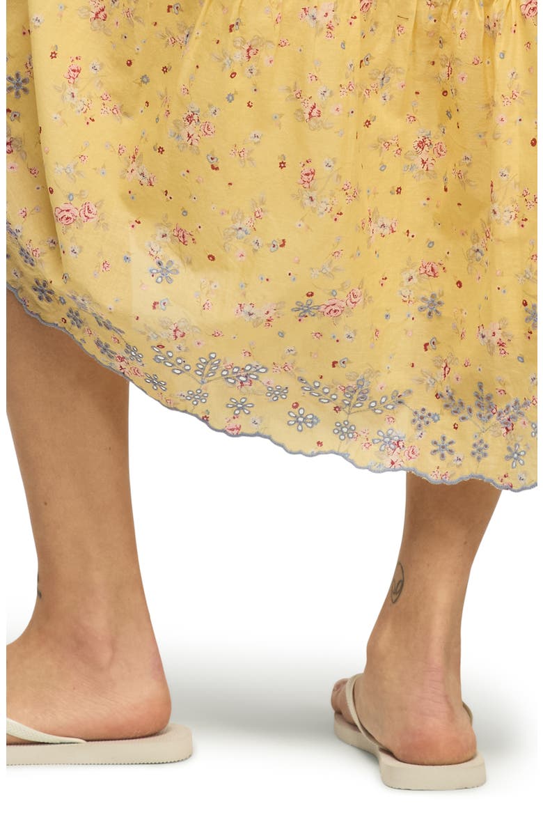 Floral Print Tiered Maxi Dress, Alternate, color, YELLOW FLORAL