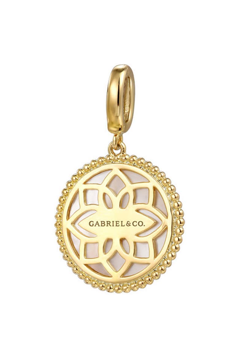 Bujukan Diamond & Mother-of-Pearl Floral Medallion Charm, Alternate, color, GOLD