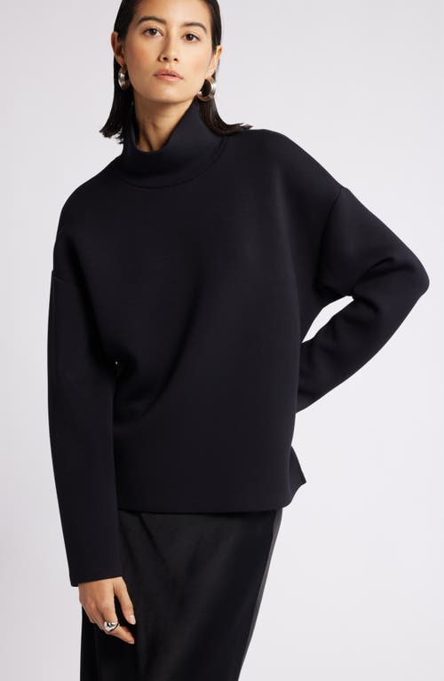 Nordstrom Scuba Knit Turtleneck Long Sleeve Top In Black