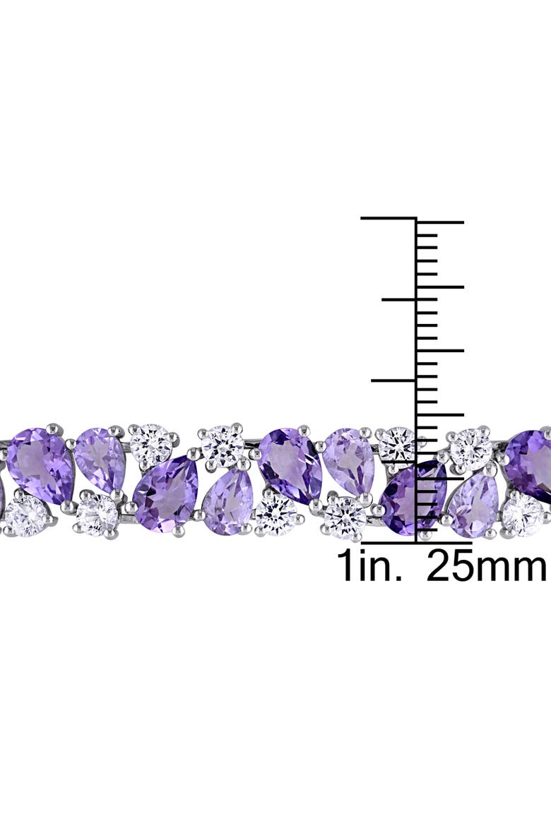 Amethyst & Lab-Created White Sapphire Bracelet, Alternate, color, Amethyst