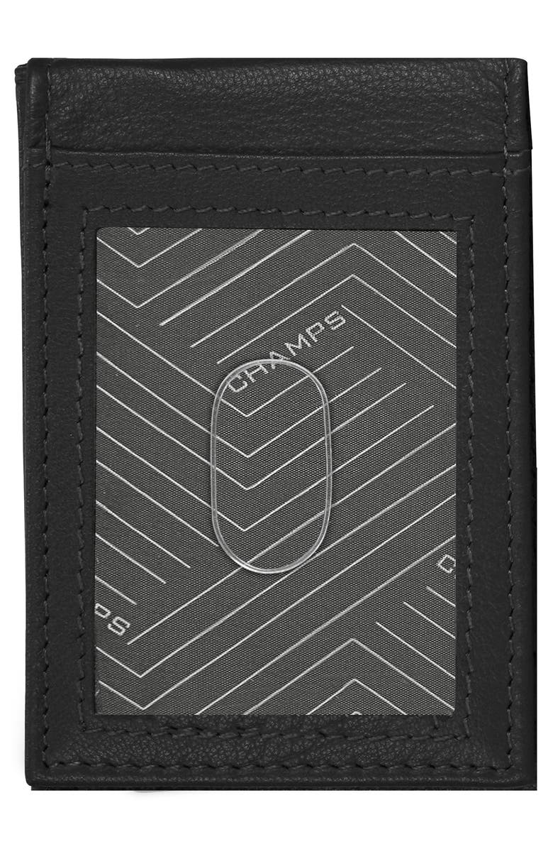 CHAMPS Onyx Leather RFID Hybrid Card Case, Alternate, color, Black
