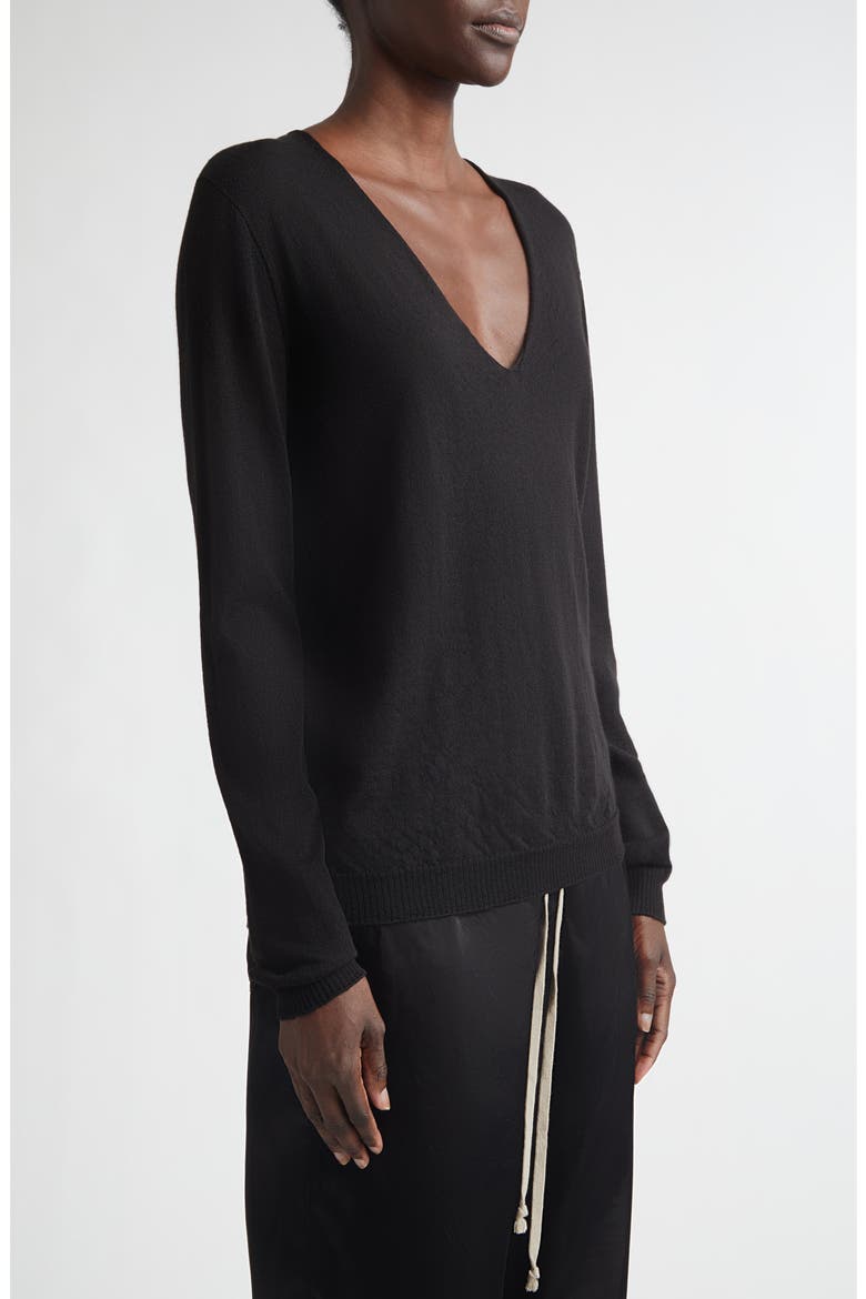 Virgin Wool V-Neck Sweater, Alternate, color, BLACK