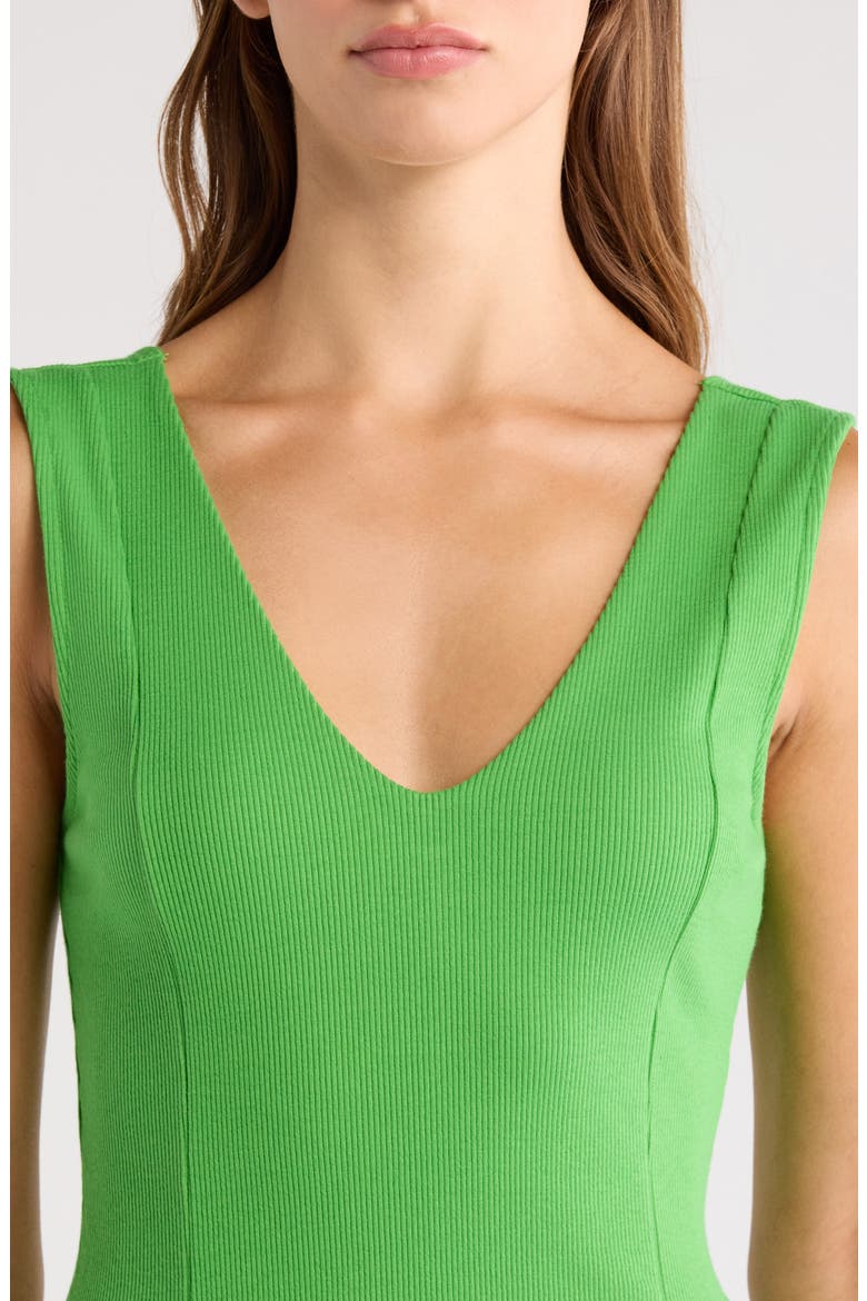 Reese Rib V-Neck Tank, Alternate, color, LIME
