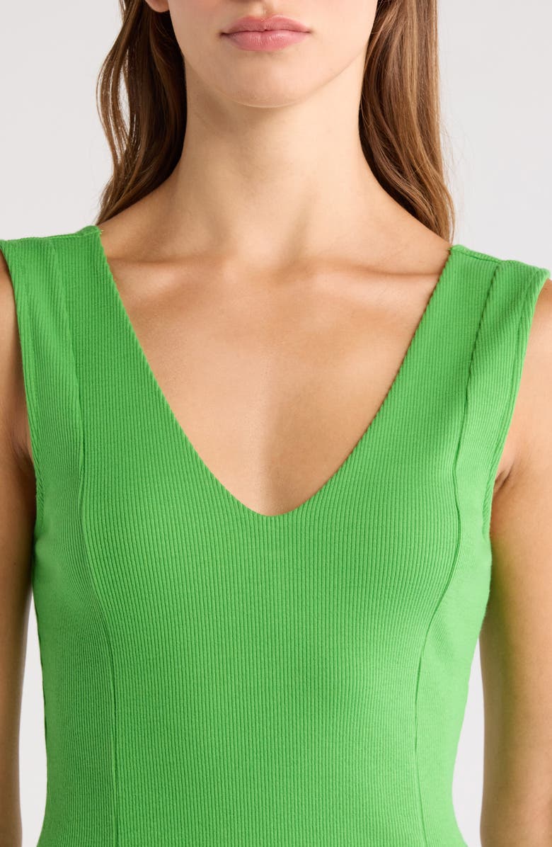 Nation LTD Reese Rib V-Neck Tank, Alternate, color, Lime