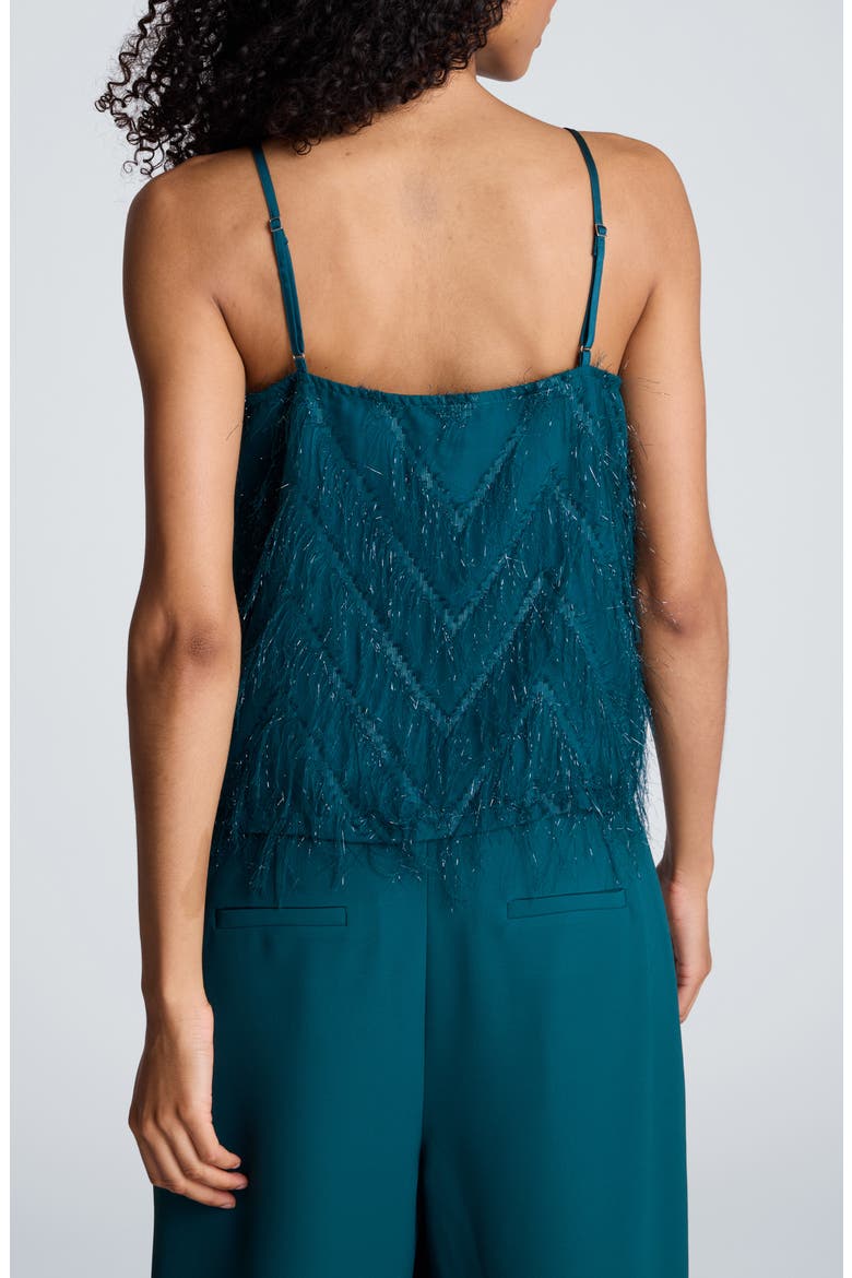 Chevron Fringe Crop Cami, Alternate, color, TEAL DUSK