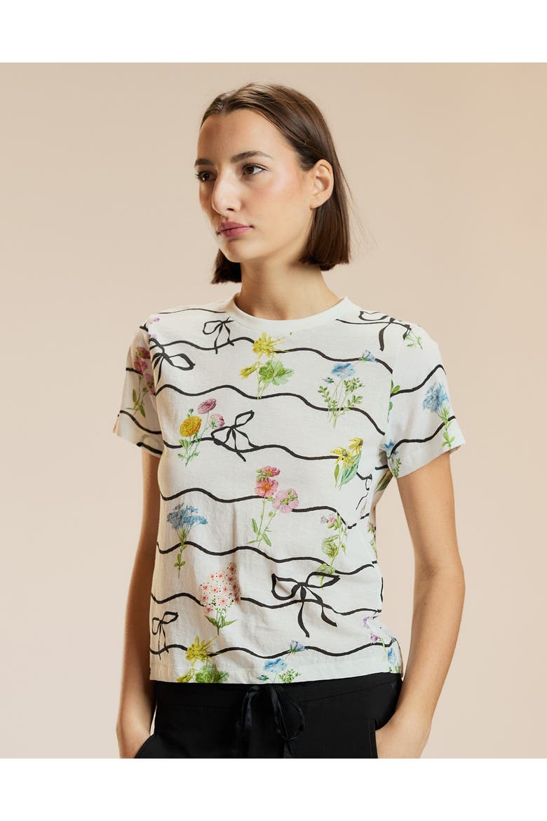 Everyday Tee, Main, color, White, Floral, Rainbow