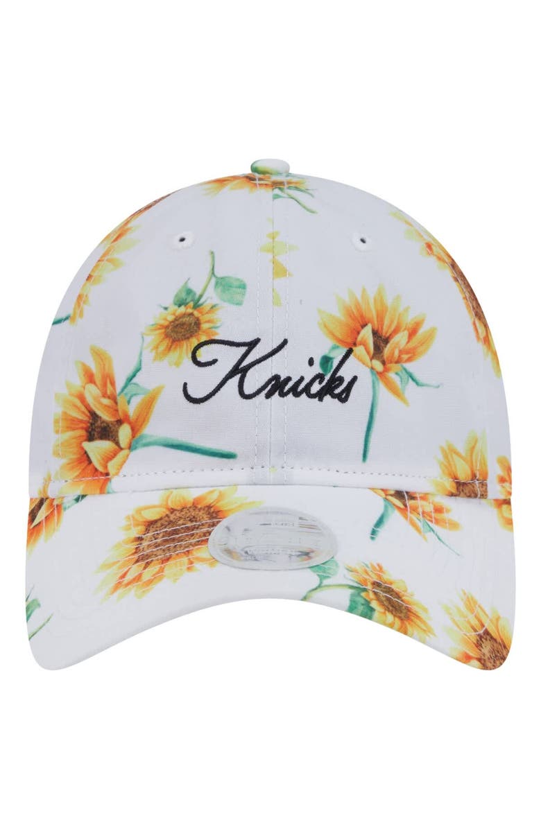 New Era Women's New Era  White New York Knicks Adventure Flower 9TWENTY Adjustable Hat, Alternate, color, White