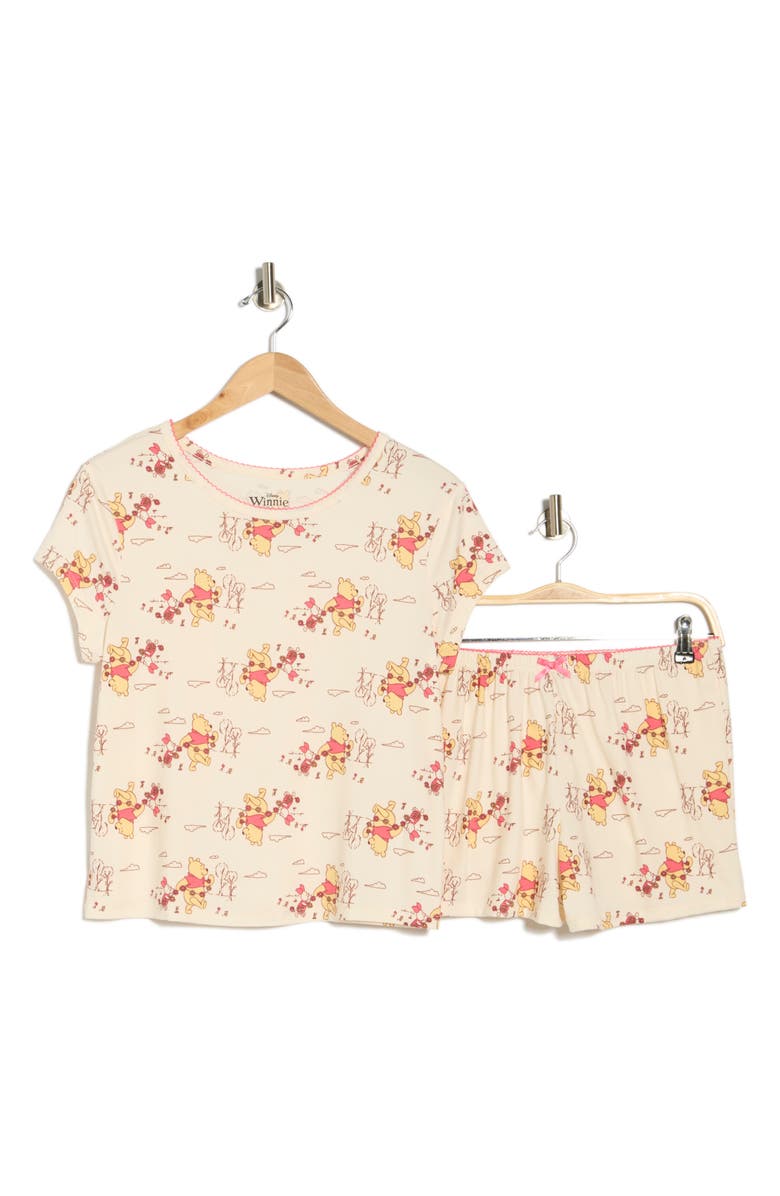 Winnie the Pooh Pooh & Piglet Short Pajamas, Main, color, Ivory/ Print