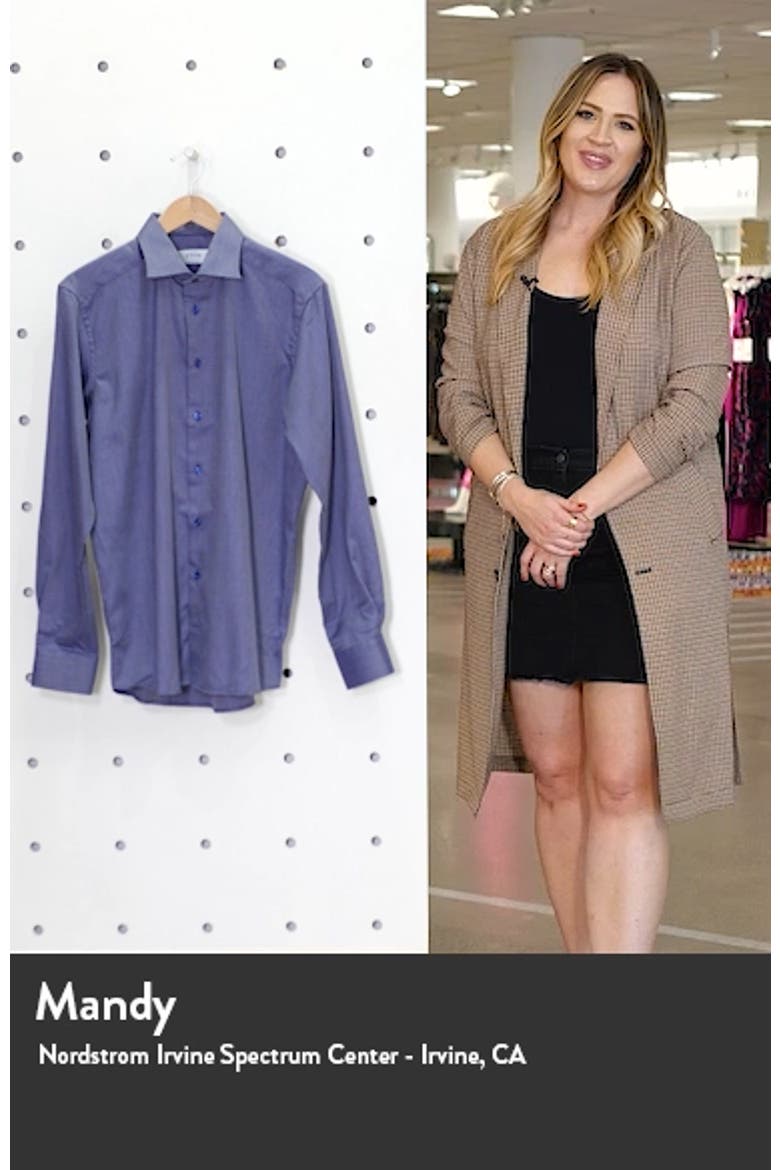 Contemporary Fit Navy Textured Solid Dress Shirt video
