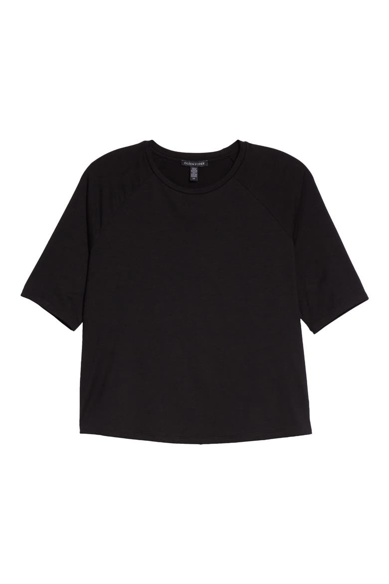 Elbow Sleeve Top, Alternate, color, BLACK